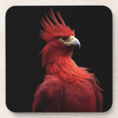 Scarlet Phoenix Sits stolz Getränkeuntersetzer (Vorderseite)