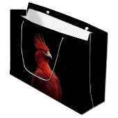 Scarlet Phoenix Sits stolz Große Geschenktüte (Vorderseite Schrägansicht)