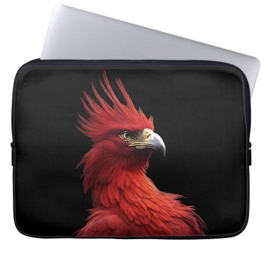 Scarlet Phoenix Sits stolz Laptopschutzhülle (Vorderseite)
