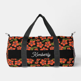 Scarlet Pimpernel Watercolor Monogram Duffle Bag