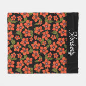 Scarlet Pimpernel Watercolor Name Fleecedecke (Vorderseite (Horizontal))