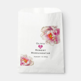 Scarlet Pink Floral Peony Geschenktütchen