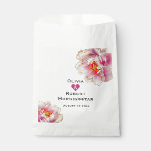 Scarlet Pink Floral Peony Geschenktütchen