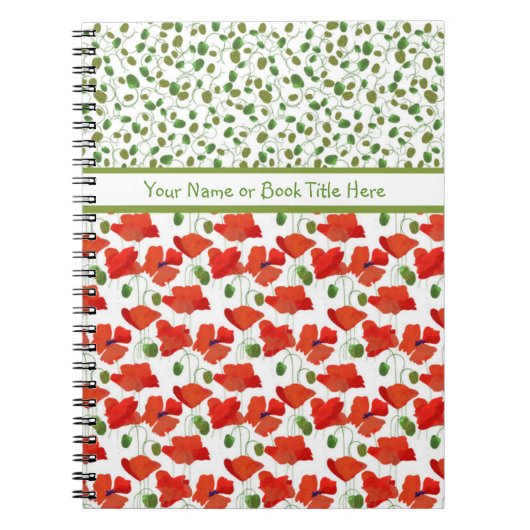 Scarlet Poppies and Buds Spiral Notebook, Journal Notizblock (Vorderseite)
