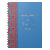 Scarlet Poppies Border auf blauem Hintergrund Notizblock (Vorderseite)