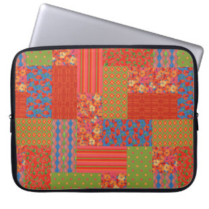 Scarlet Poppies Imitate-Patchwork Laptop-Sieb Laptopschutzhülle