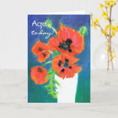 Scarlet Poppies individuell anpassbare Geburtstags Karte (Gelbe Blume)