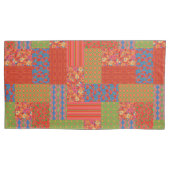Scarlet Poppies Notalgic Imitats Patchwork Muster Kissenbezug (Vorderseite-Links)