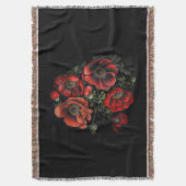  scarlet poppies on a black background clock decke (Vorderseite Vertikal)