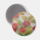 SCARLET POPPIES SCHÖNE KÜNSTE MAGNET (Vorderseite/Rückseite)