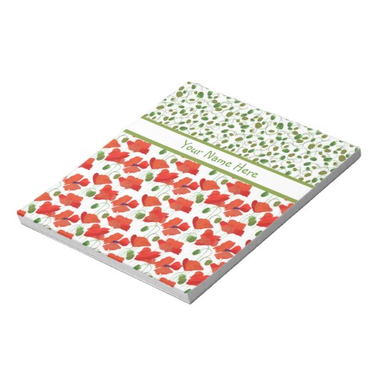 Scarlet Poppies und Buds Notepad oder Jotter Notizblock (Rotiert)