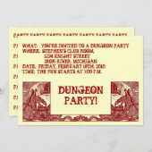 SCARLET RED DRAGONS IN DUNGEONS ~PARTY EINLADUNG! EINLADUNG (Vorne/Hinten)