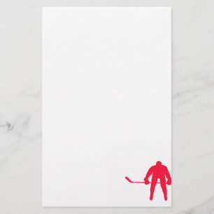 Scarlet Red Hockey Briefpapier