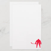 Scarlet Red Hockey Briefpapier (Vorne/Hinten)