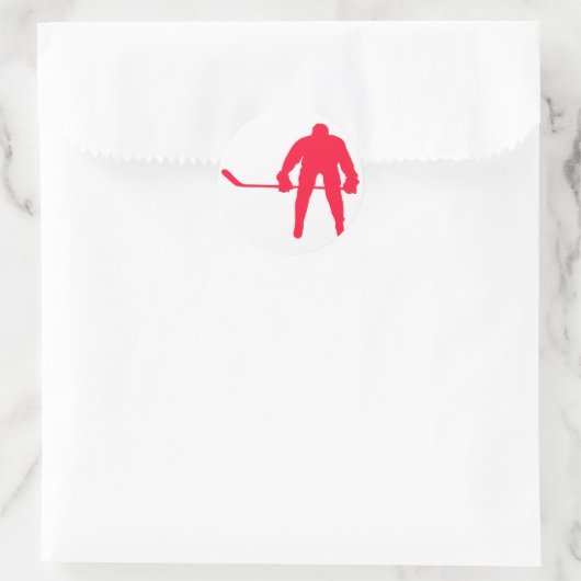 Scarlet Red Hockey Runder Aufkleber (Tasche)