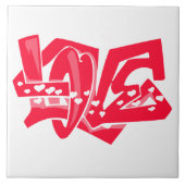 Scarlet Red Liebe Graffiti Fliese (Vorderseite)