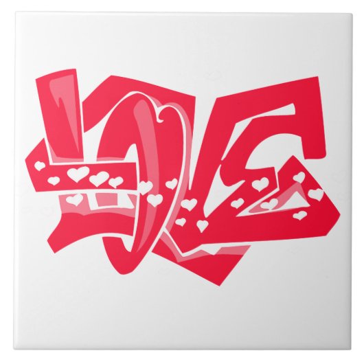 Scarlet Red Liebe Graffiti Fliese (Vorderseite)