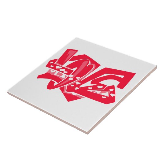Scarlet Red Liebe Graffiti Fliese (Seite)