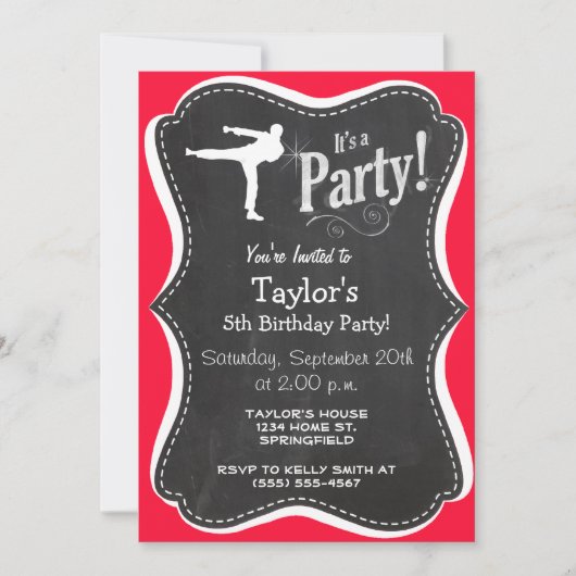 Scarlet Red Martial Arts Einladung (Vorderseite)