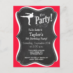 Scarlet Red Martial Arts Einladungspostkarte