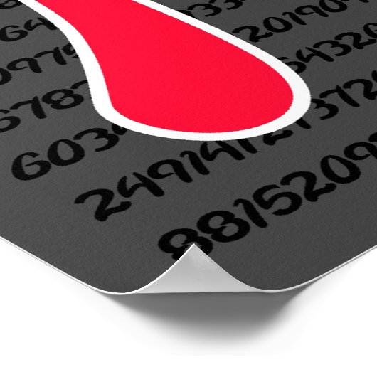 Scarlet Red Pi Symbol Poster (Ecke)