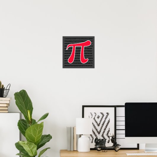 Scarlet Red Pi Symbol Poster (Heimbüro)