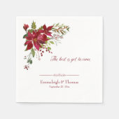 Scarlet Red Poinsettia Floral Wedding Serviette (Vorderseite)