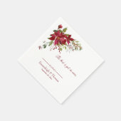 Scarlet Red Poinsettia Floral Wedding Serviette (Ecke)