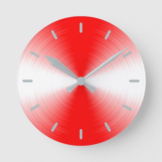 Scarlet Red Radiant Contemporary Runde Wanduhr (Vorderseite)
