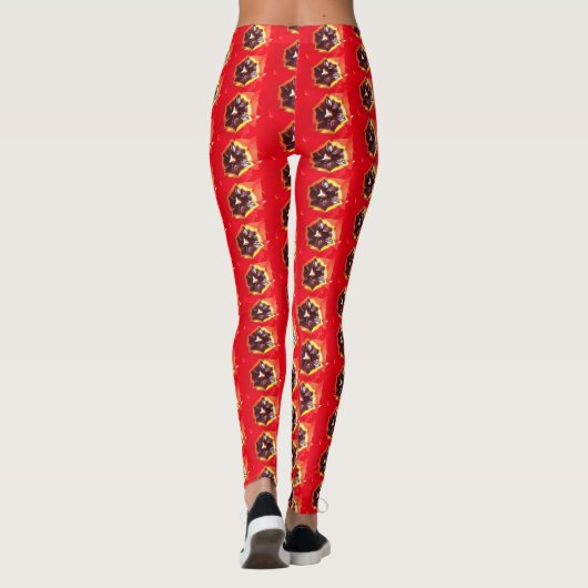 Scarlet Red Tulip Leggings (Rückseite)