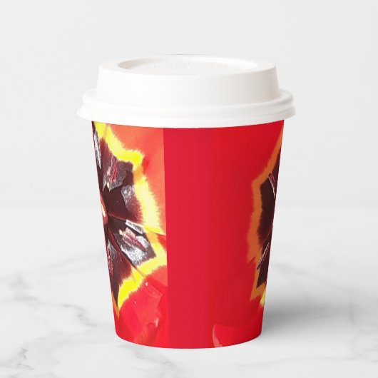 Scarlet Red Tulip Pappbecher (Links)