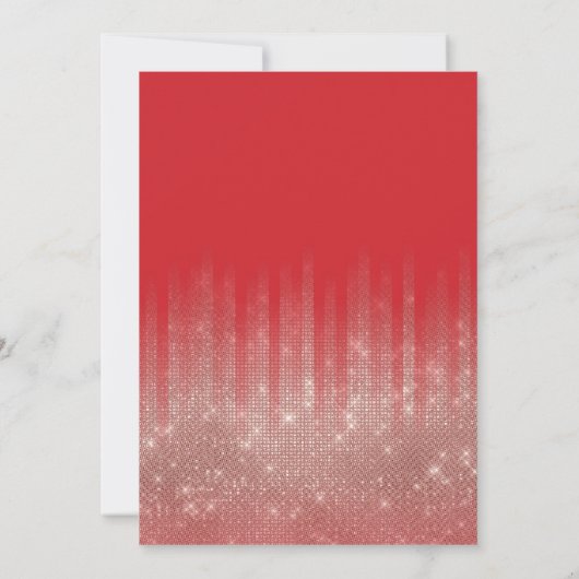 Scarlet Rose Gold Glitzer Typografie Sweet 16 Einladung (Rückseite)