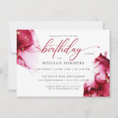 Scarlet Ruby Red Gem Geode Einladung (Vorderseite)