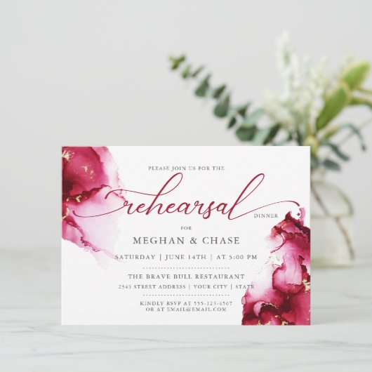 Scarlet Ruby Red Gem Geode Einladung (Stehend Vorderseite)