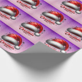 Scarlet Santa Hat Glow Geschenkpapier (Ecke)