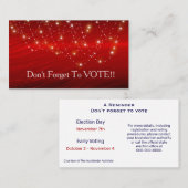 Scarlet Starlight Cascade Vote Reminder Visitenkarte (Vorne/Hinten)