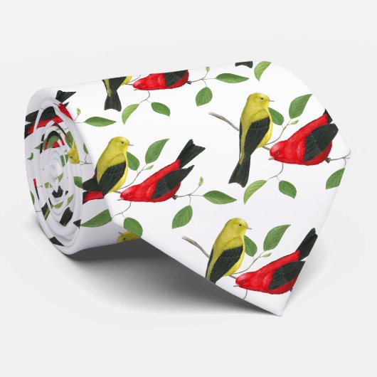 Scarlet Tanager Krawatte (Gerollt)