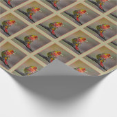 Scarlet Tanager Molting - Original Foto Geschenkpapier (Ecke)
