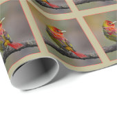Scarlet Tanager Molting - Original Foto Geschenkpapier (Rolleneckpunkt)