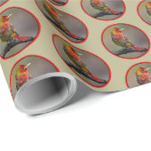 Scarlet Tanager Molting - Original Foto Geschenkpapier (Rolleneckpunkt)