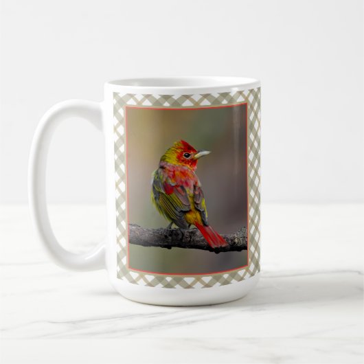 Scarlet Tanager Molting - Original Foto Kaffeetasse (Links)