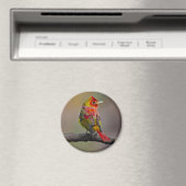 Scarlet Tanager Molting - Original Foto Magnet (In Situ (Geschirrspüler))