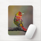 Scarlet Tanager Molting - Original Foto Mousepad (Mit Mouse)