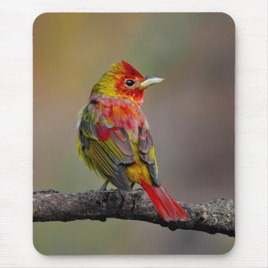 Scarlet Tanager Molting - Original Foto Mousepad (Vorne)