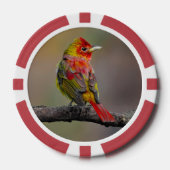 Scarlet Tanager Molting - Original Foto Pokerchips (Vorderseite)