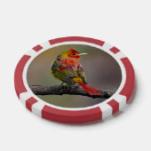 Scarlet Tanager Molting - Original Foto Pokerchips (Einzeln)