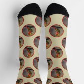 Scarlet Tanager Molting Original Foto Socken (Oben)