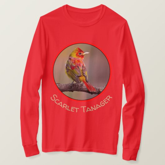 Scarlet Tanager Molting - Original Foto T-Shirt (Design vorne)