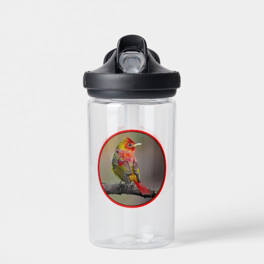 Scarlet Tanager Molting - Original Foto Trinkflasche (Vorne)