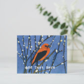 Scarlet Tanager Postkarte (Stehend Vorderseite)